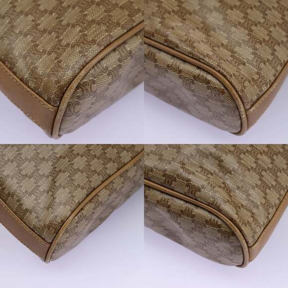 CELINE Macadam Canvas Shoulder Bag Pvc Leather Beige - Picture 10 of 13